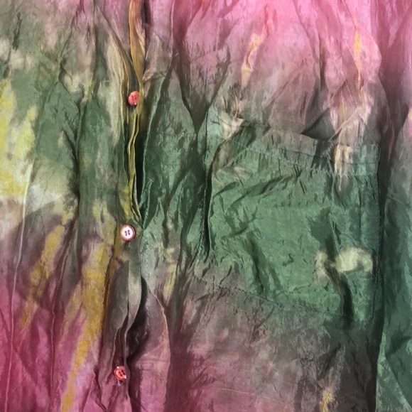 BOOM 1990’s OVERSIZED TIE DYE CRINKLE RAYON SHIRT BLOUSE ONE SIZE - Picture 3 of 9